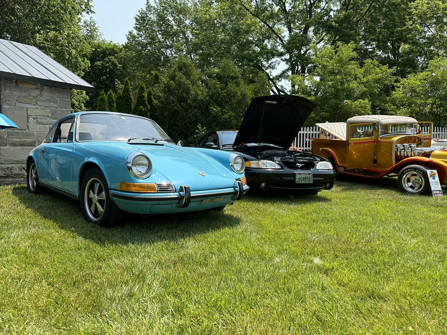 baby blue Porsche, cars and coffee